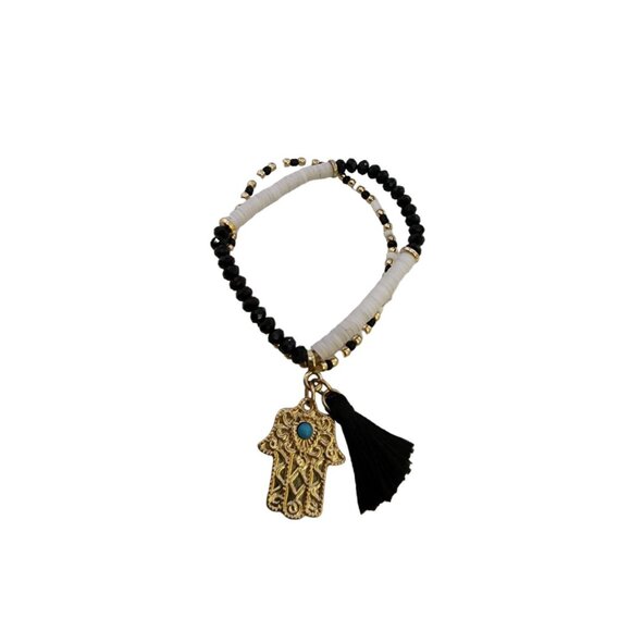 Vintage Hamsa Stretch Friendship Charm Bracelet (A5248) - Picture 1 of 3